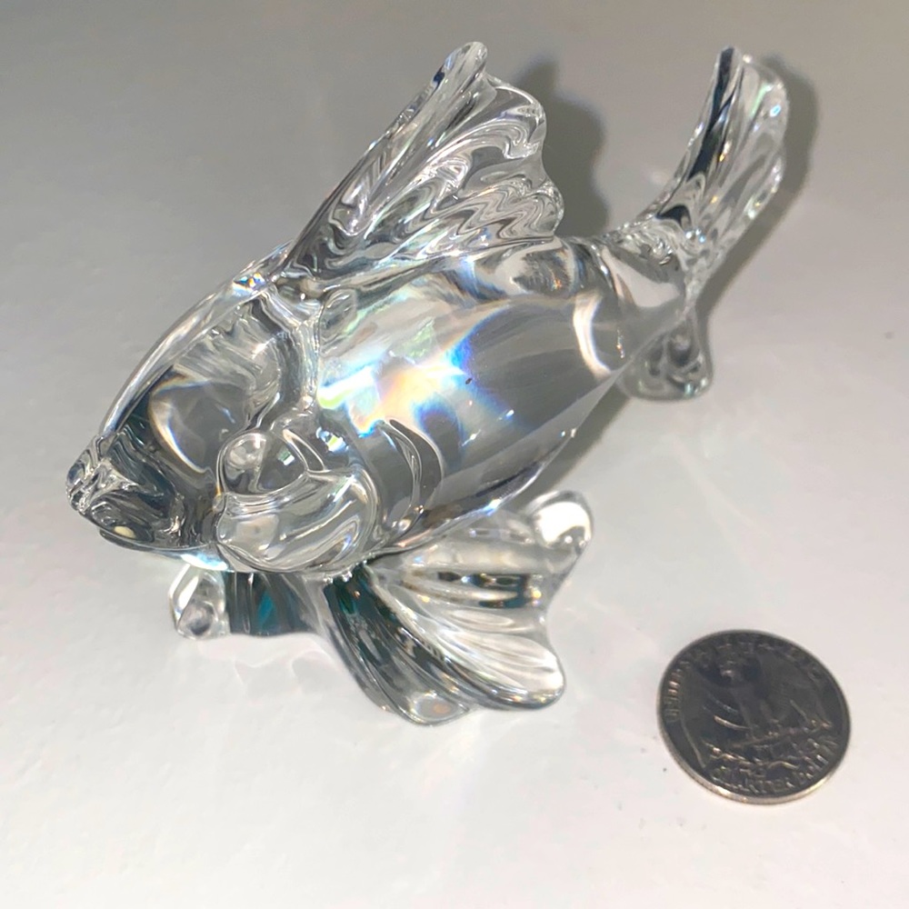 Art glass Crystal paperweight goldfish